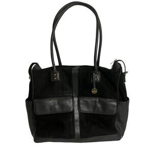 Filson Black Leather Travel Tote Bag